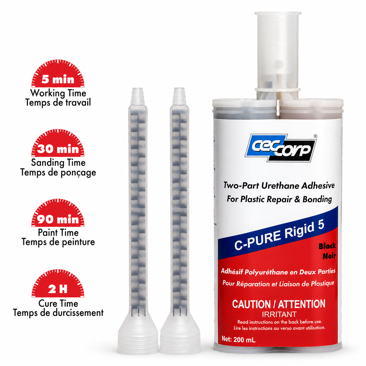 C-Pure Rigid 5 | Two-Part Polyurethane Adhesive for Plastic Bonding and Repair