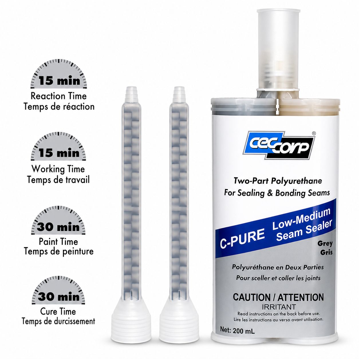 C-Pure Low/Medium Build Seam Sealer | Two-Part Polyurethane Adhesive for Sealing and Bonding Seams
