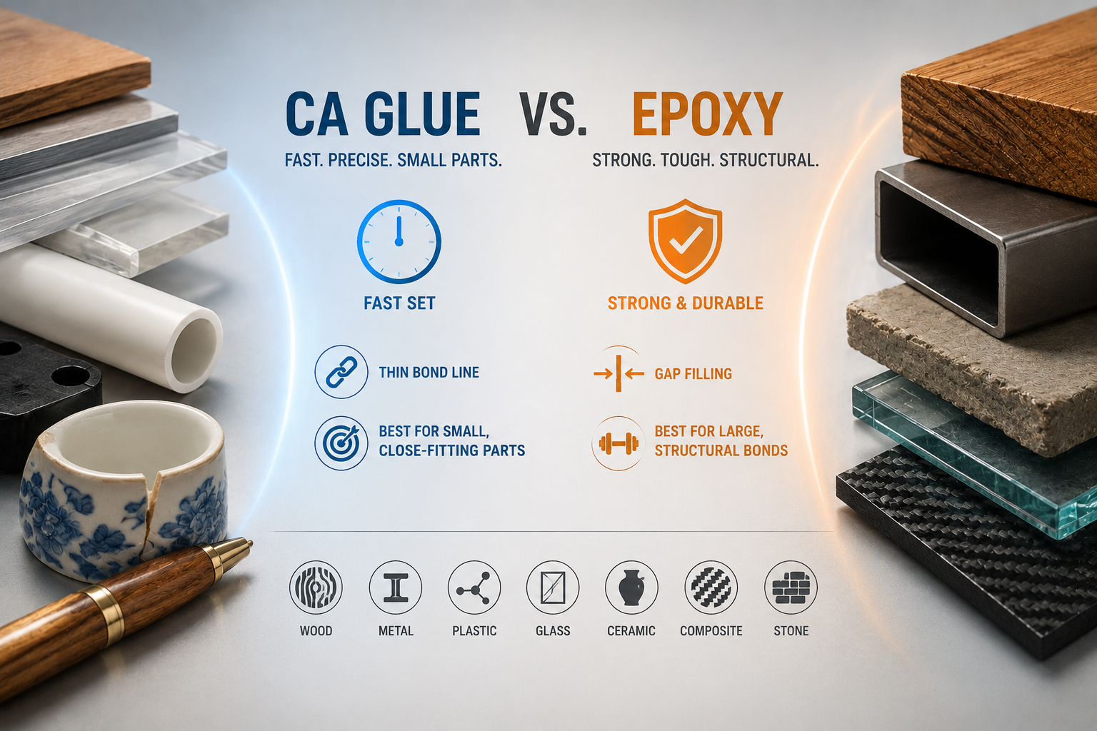 CA Glue vs. Epoxy Adhesive: Which Works Better for Different Surfaces?
