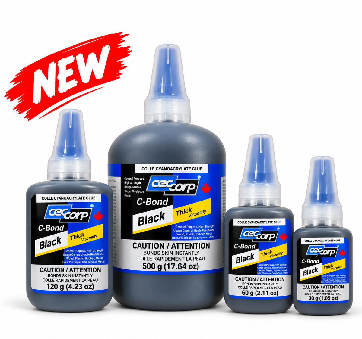 Super Glue Thick Black CA Glue (Cyanoacrylate Adhesive) - CECCORP