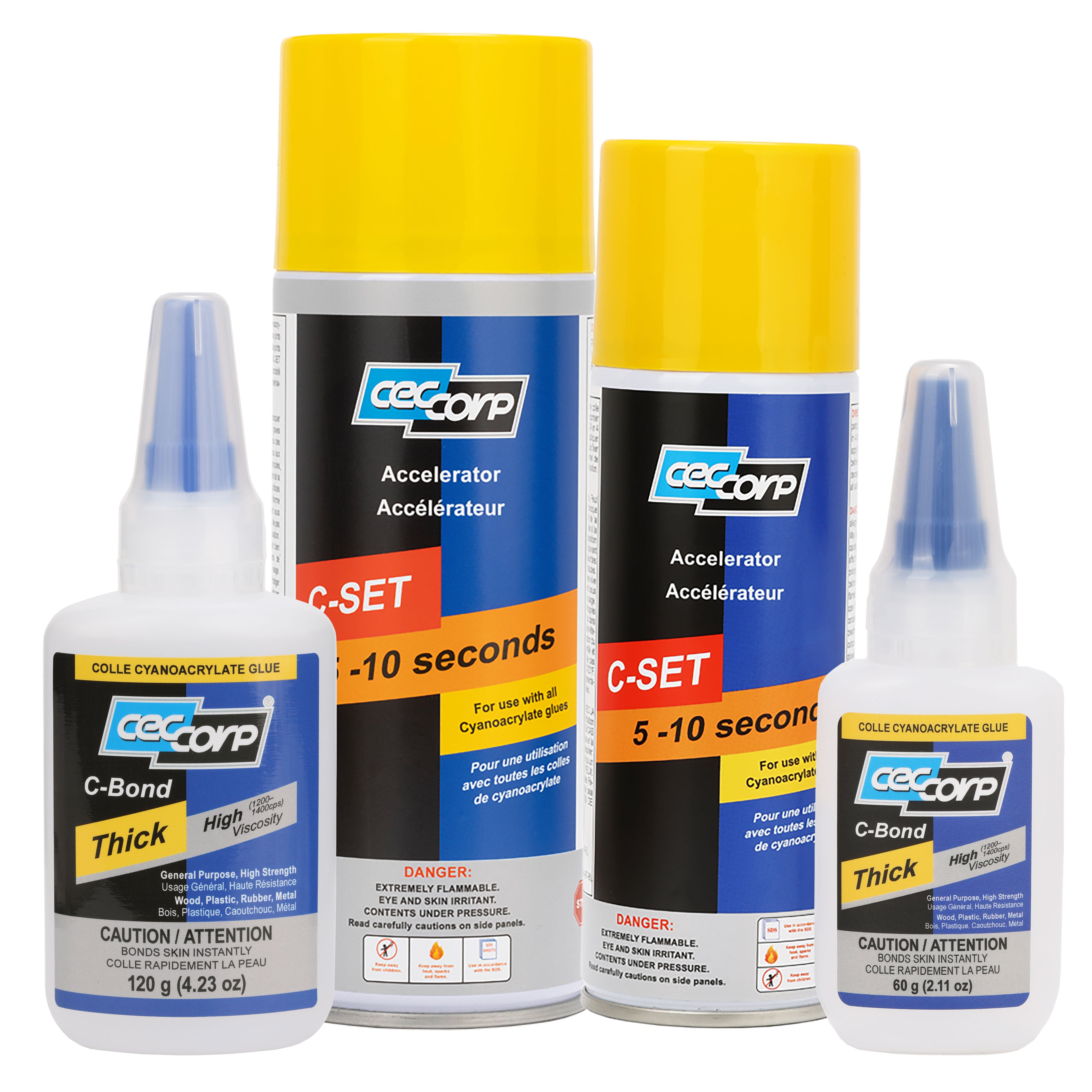 C-BOND Thick & C-SET Bundle | CA Glue and Accelerator Kit by CECCORP