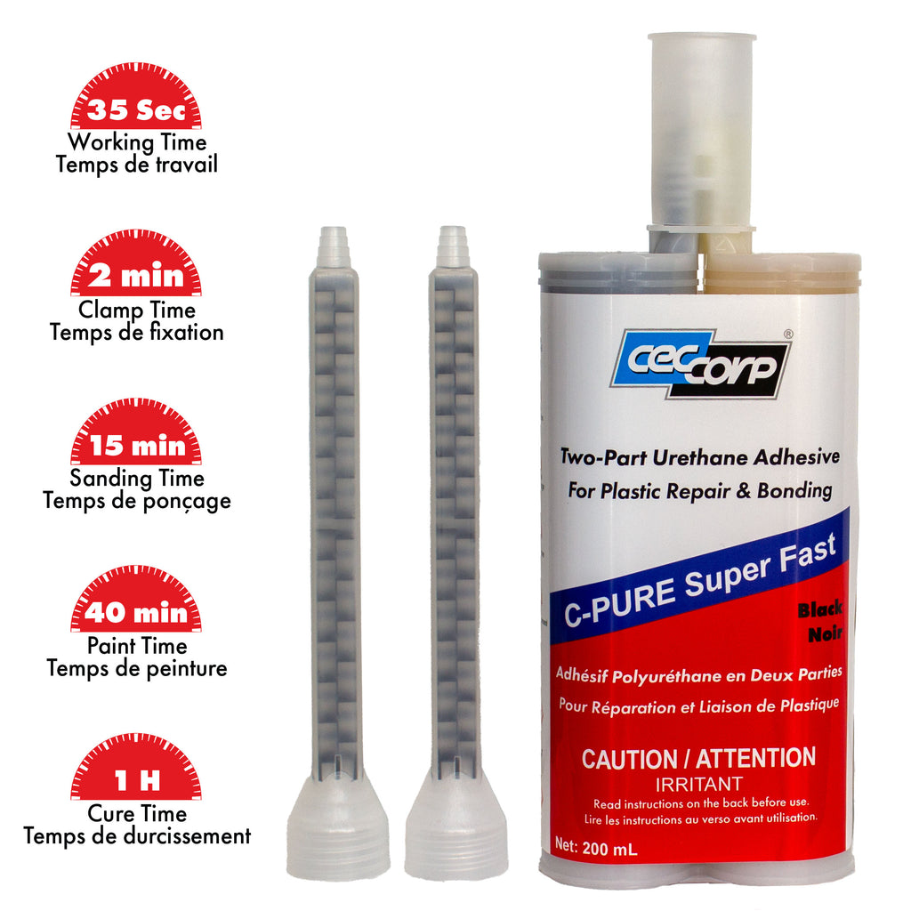 C-Pure Super Fast | Two-Part Polyurethane Adhesive for Plastic Bonding and Repair