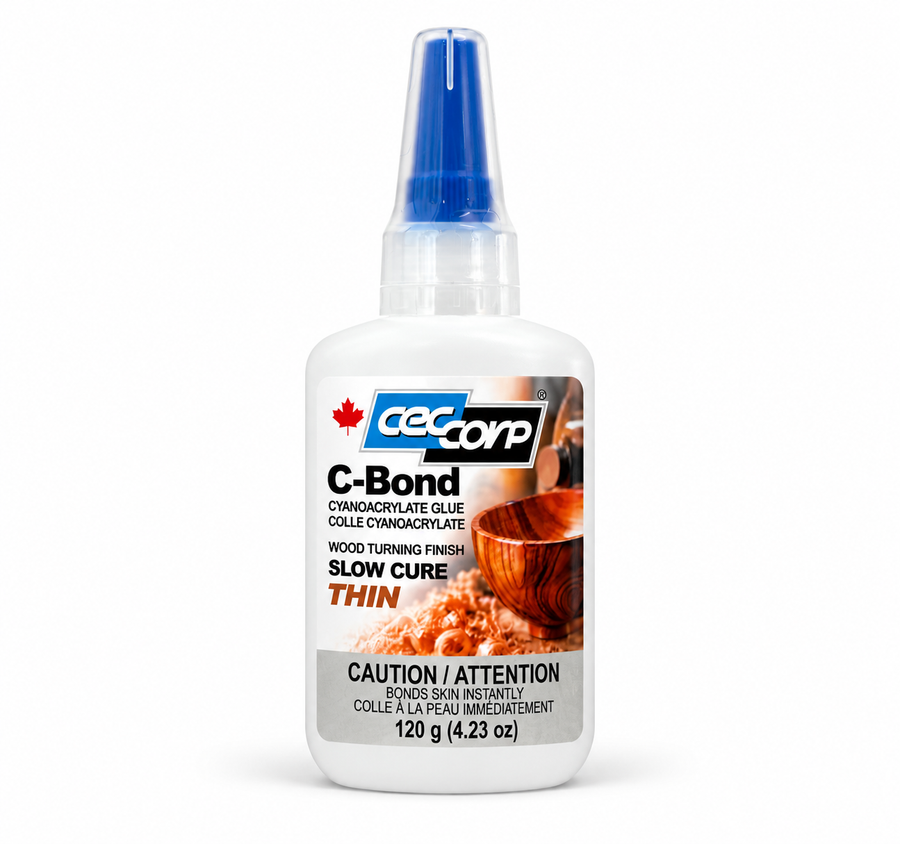 C-Bond Slow Cure Thin CA Glue, Woodturning Finish & Woodworking Adhesive - CECCORP