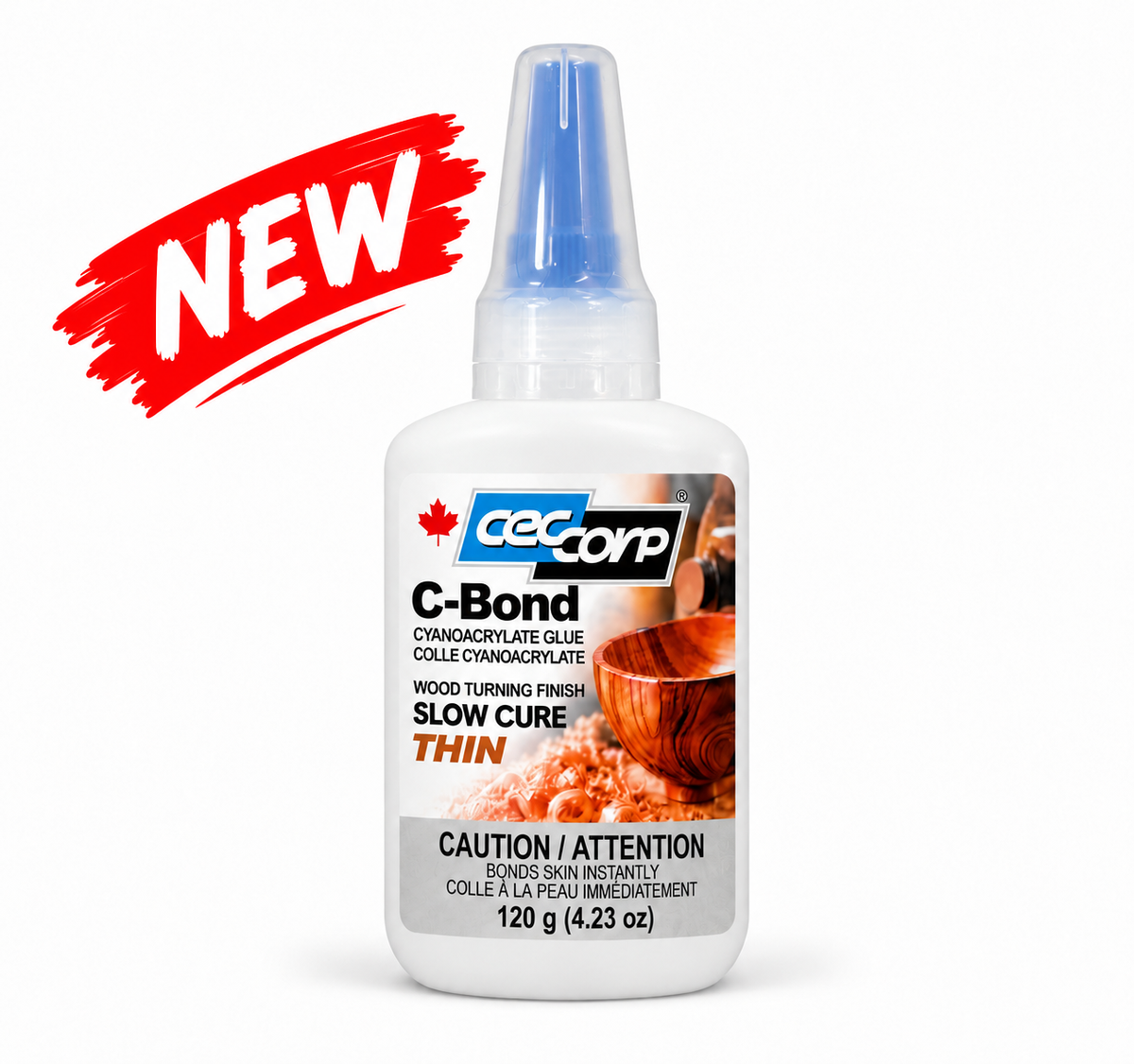 C-Bond Slow Cure Thin CA Glue, Woodturning Finish & Woodworking Adhesive - CECCORP