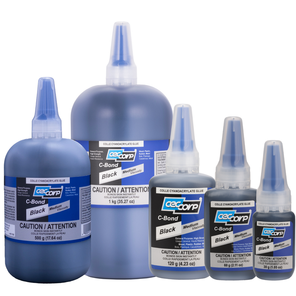 C-Bond Black | Black Medium Viscosity Cyanoacrylate Glue by CECCORP