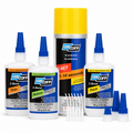 CA Glue & Accelerator Bundle - Three C-Bond Thin, Medium and Thick Super Glue with an Aerosol Accelerator, 3 Extra Caps & 5 Precision Nozzles - Complete Set for Woodworking, Hobby, Craft, and Repairs