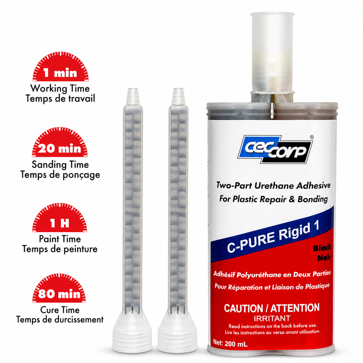C-Pure Rigid 1 | Two-Part Polyurethane Adhesive for Plastic Bonding and Repair
