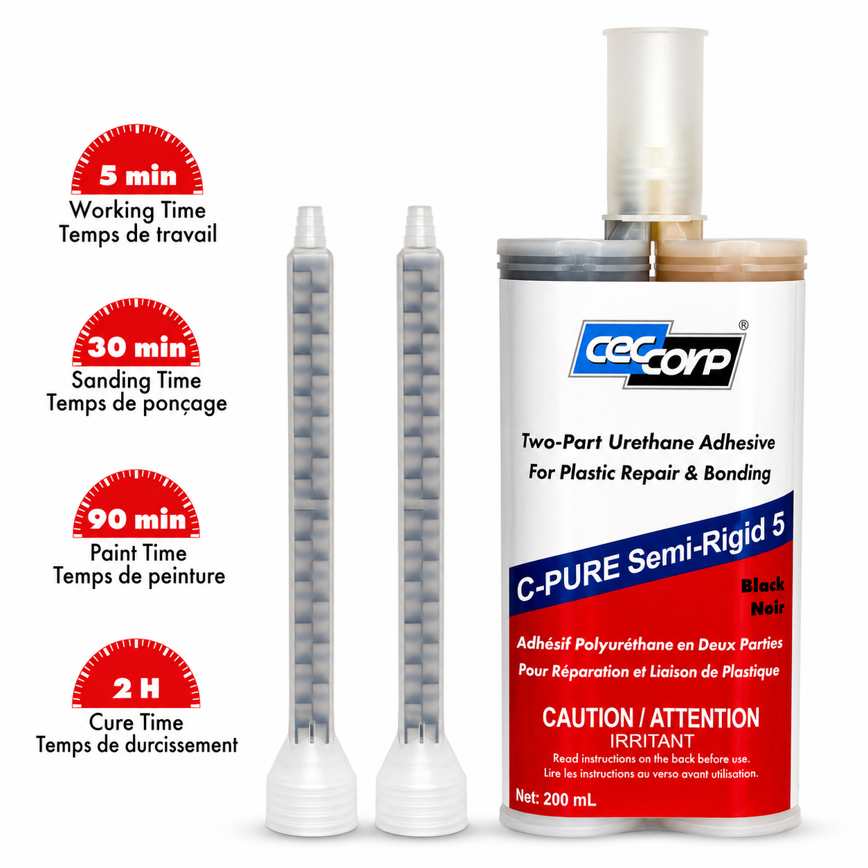 C-Pure Semi-Rigid 5 | Two-Part Polyurethane Adhesive for Plastic Bonding and Repair
