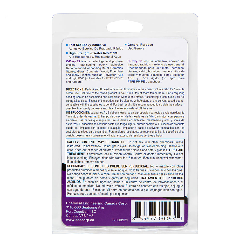 Epoxy Glue Adhesive C-POXY 30 by CECCORP (32 Oz Combined) – Medium Setting  Cure, Clear Epoxy Glue, General Purpose, 30 Minute: : Industrial  & Scientific