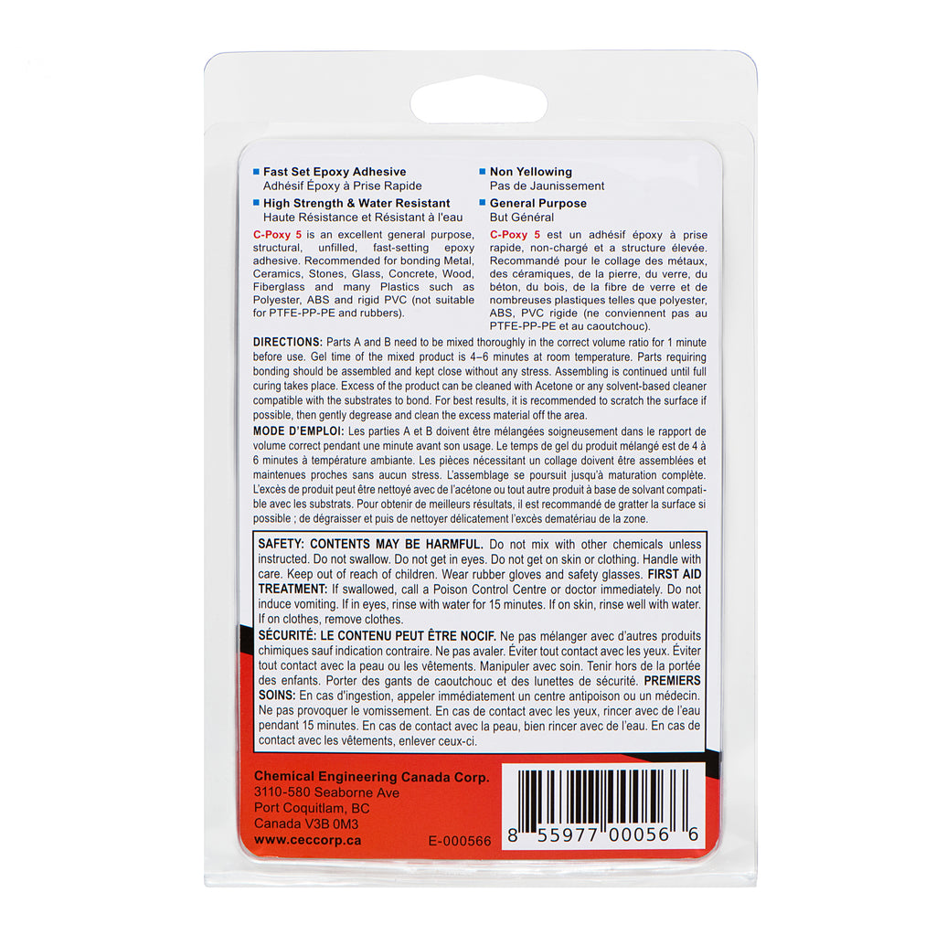 Epoxy Glue Adhesive C-POXY 30 by CECCORP (32 Oz Combined) – Medium Setting  Cure, Clear Epoxy Glue, General Purpose, 30 Minute: : Industrial  & Scientific